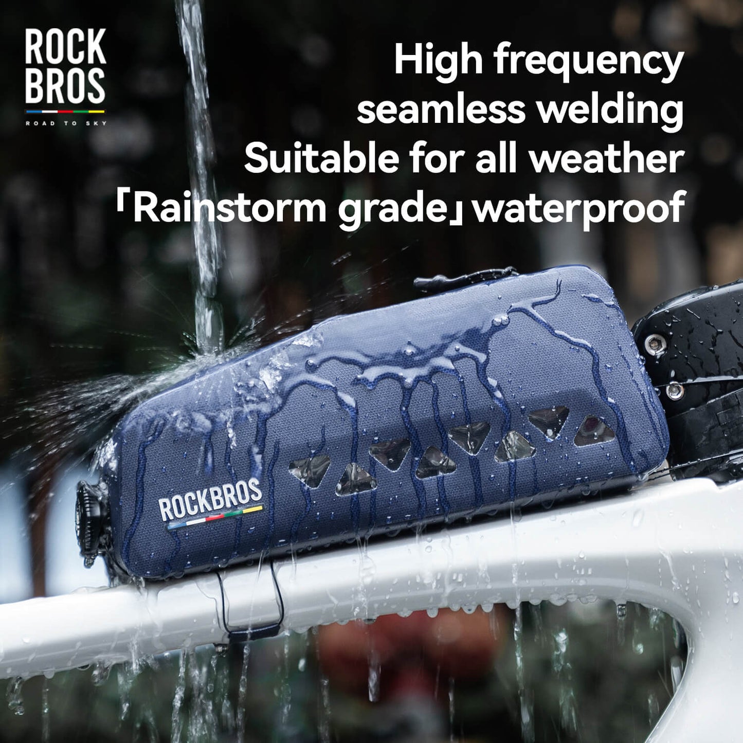 ROCKBROS 1L 100% Waterproof Bike Frame Bag Road To Sky