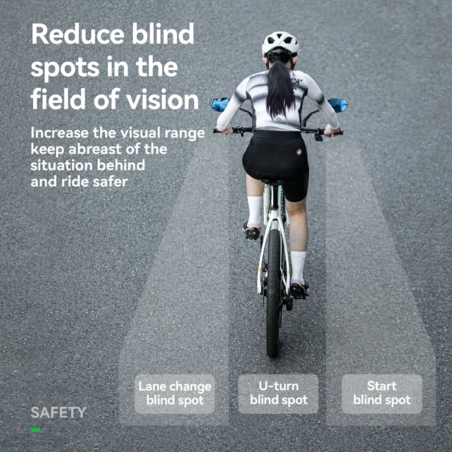 Adjustable Handlebar Bike Rearview Mirror Mirror with Anti-Glare Glass