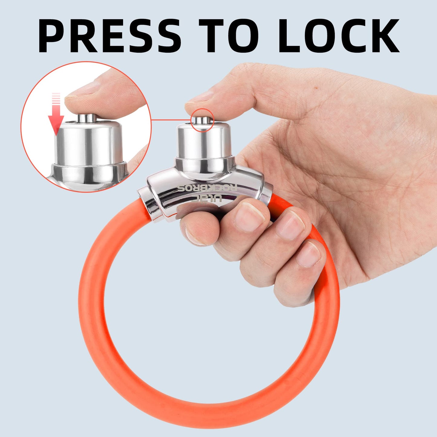 ROCKBROS Anti-Theft Bike Cable Lock Portable Key Lock Rustproof