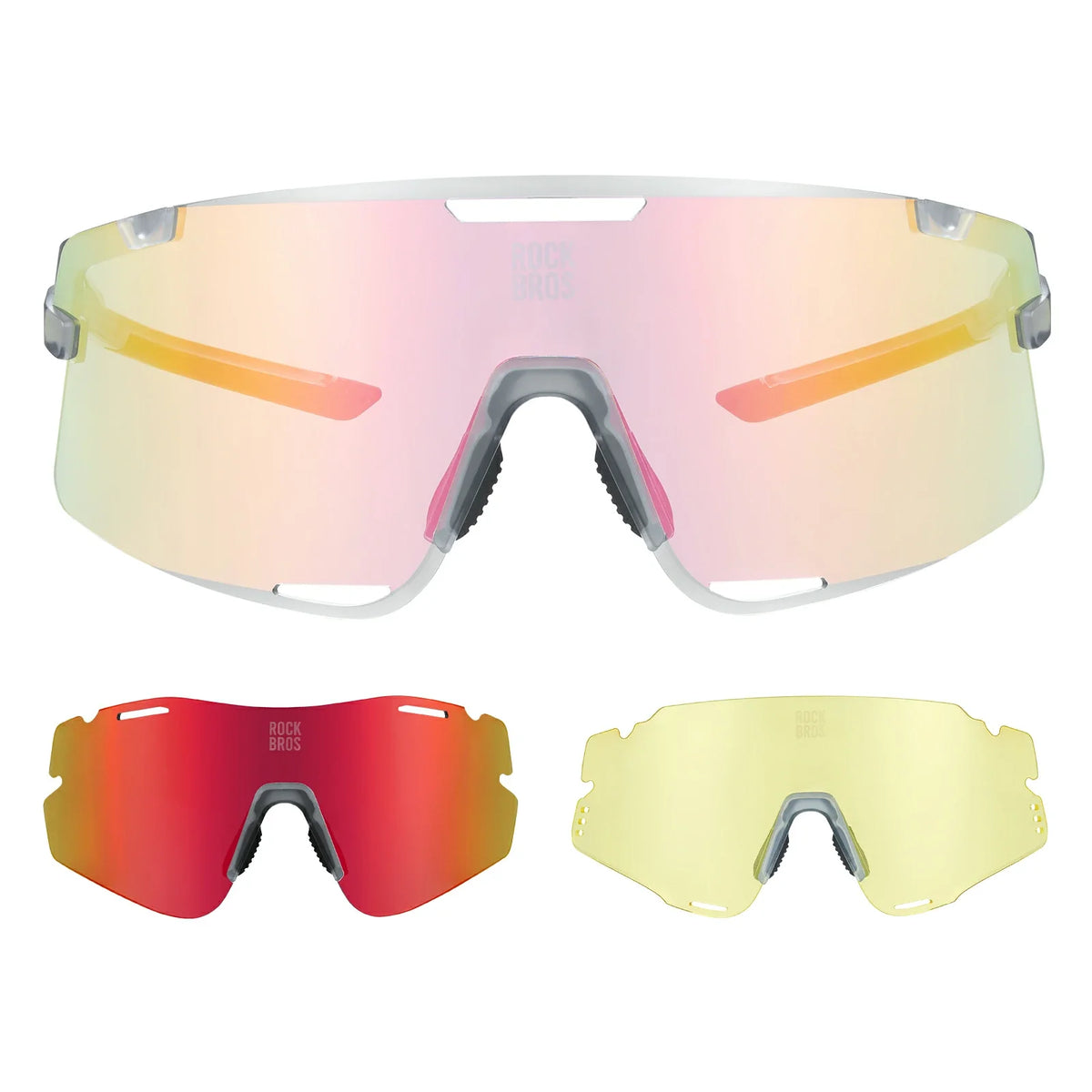 BOUNDLESS Three Lens Photochromic Cycling Sports Sunglasses