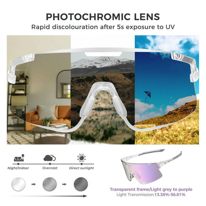 BOUNDLESS Three Lens Photochromic Cycling Sports Sunglasses