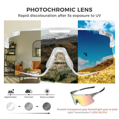 BOUNDLESS Three Lens Photochromic Cycling Sports Sunglasses