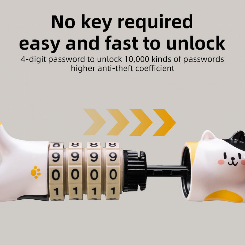 ROCKBROS Cute Cat Password Bike Lock 51.2in