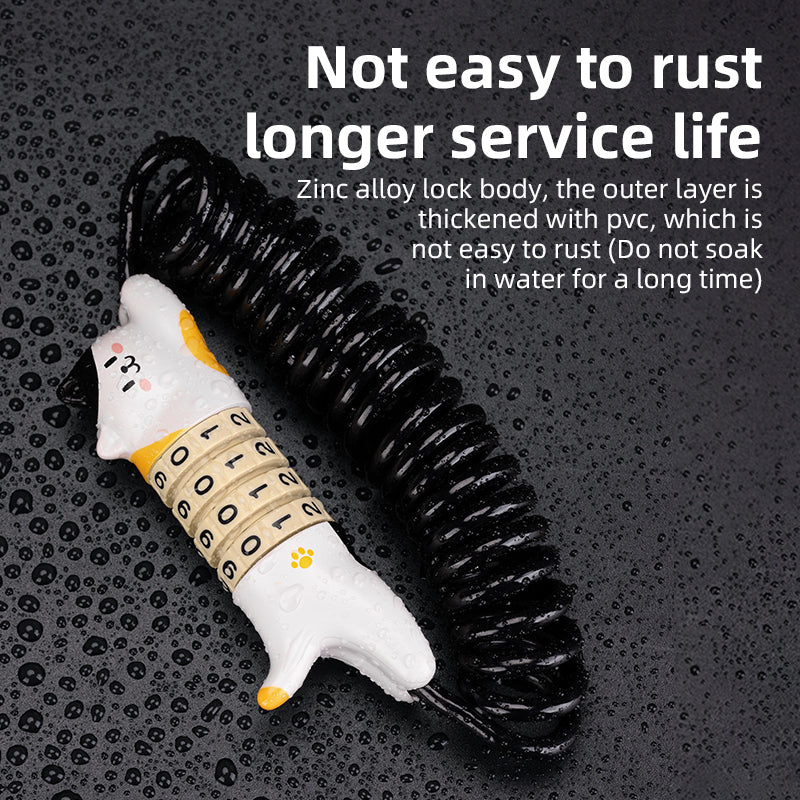 ROCKBROS Cute Cat Password Bike Lock 51.2in