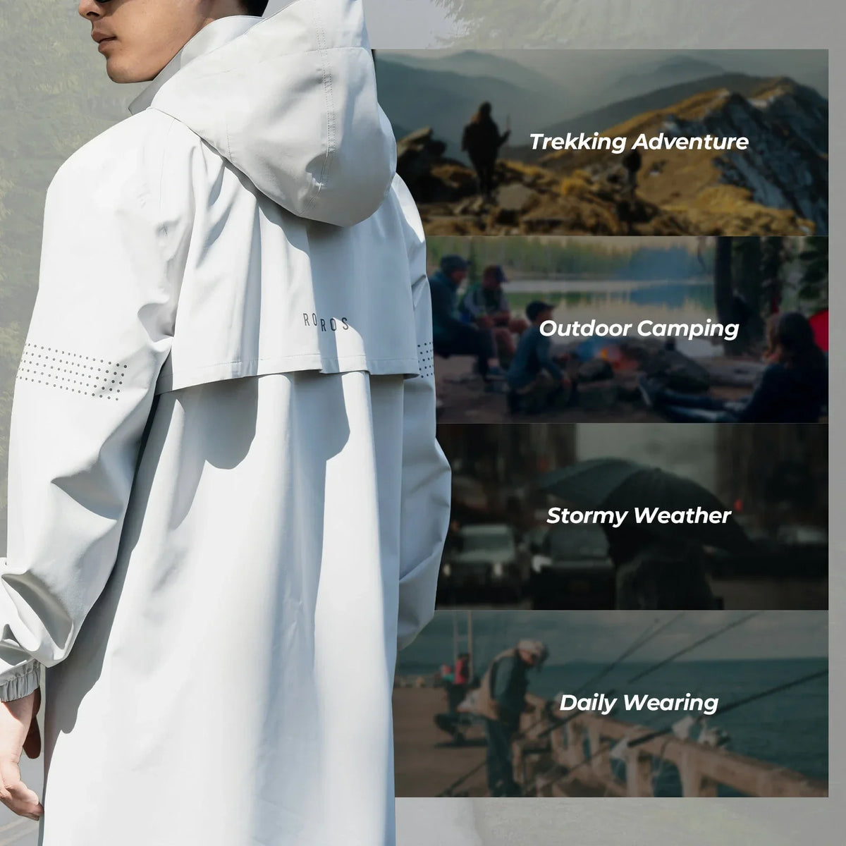 Long Raincoat Waterproof Poncho Jackets