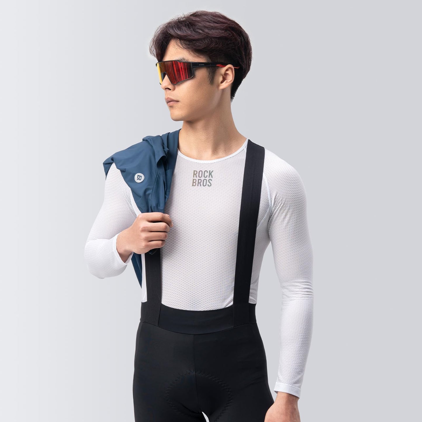 ROCKBROS Men's Long Sleeve Cycling Jersey Quick-Dry Seamless Underlayer