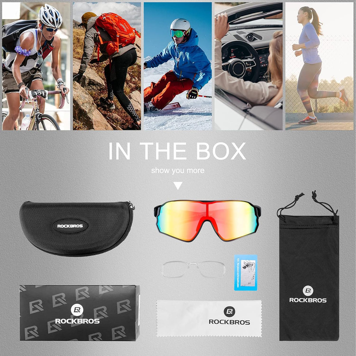 ROCKBROS Polarized Sunglasses UV Protection for Women Men Cycling