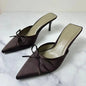 Satin Pointed Toe Pumps
