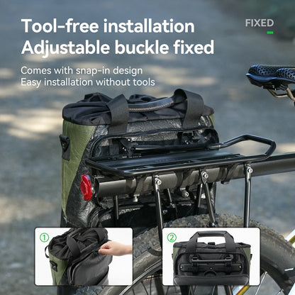 Sustainable Eco-Friendly Recycled Tire 12L Waterproof Bike Panniers ROAD TO SKY
