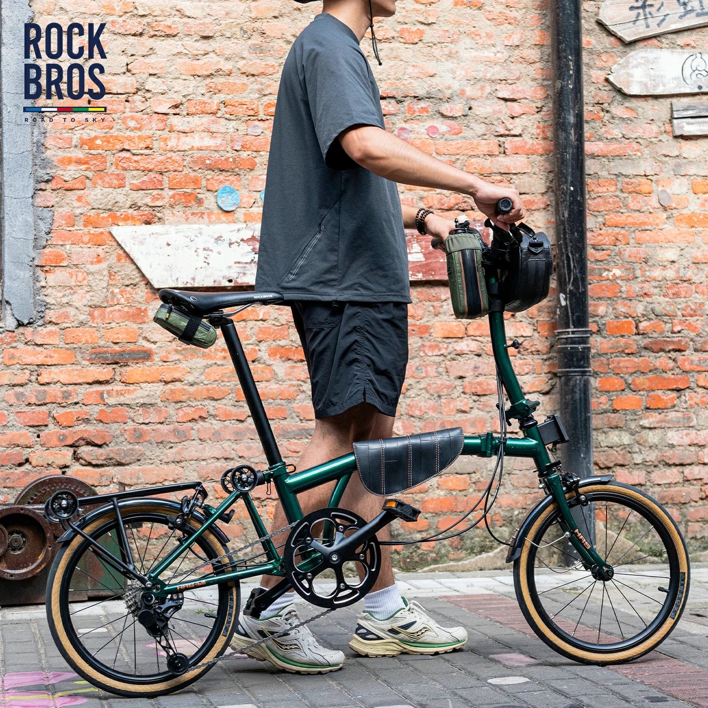 Sustainable Eco-Friendly Recycled Tire Bike Frame Bag 0.5L ROAD TO SKY