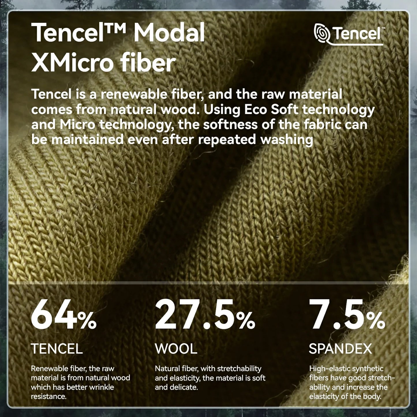 Men‘s Tencel Wool Cycling Jersey Breathable