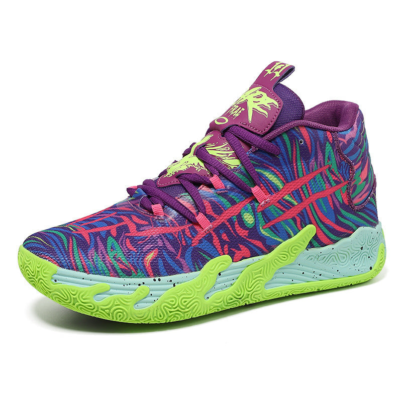 Three ball, third-generation purple MB.03 men's and women's indoor and outdoor shock-absorbing and anti slip basketball shoes