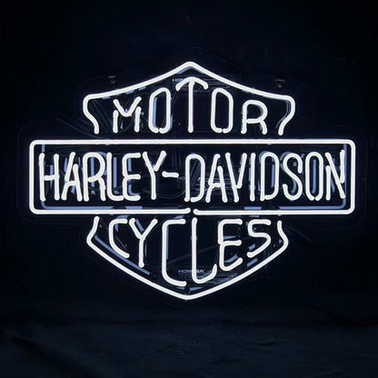 White Harley Davidson Motorcycle Neon Signs Light
